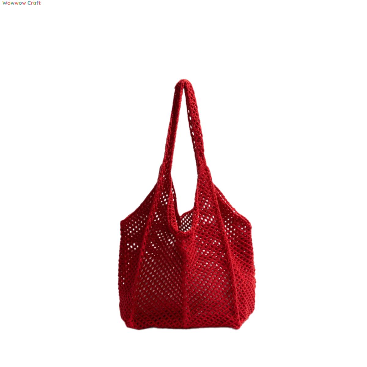 Shoulder Bags,Totes,Crochet Bags,Multicolor Crochet Mesh Tote - Beach Bag for Seaside Vacation